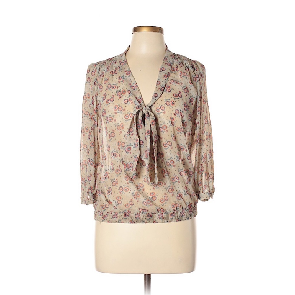 Zara TRF Tie Front Blouse